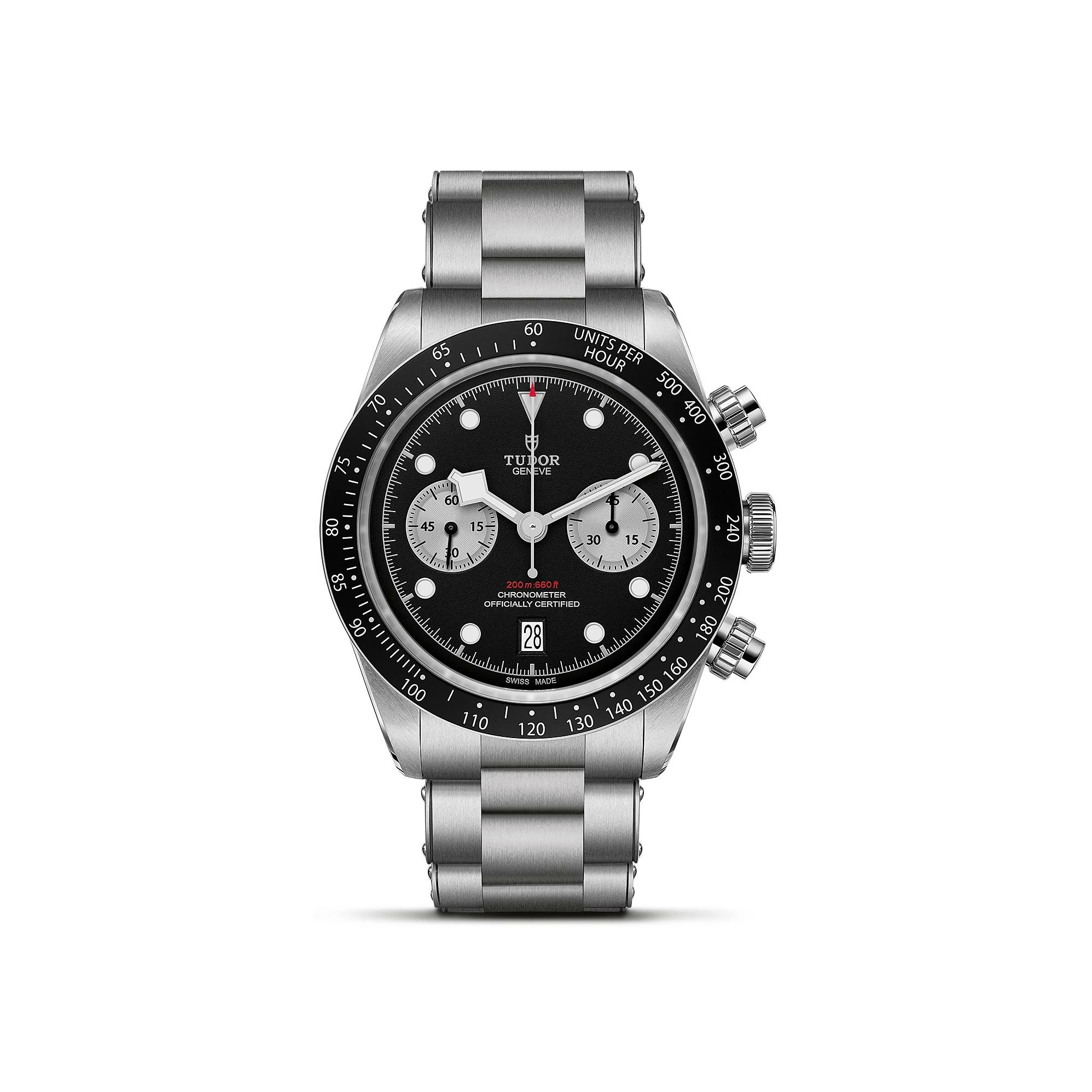 Montre Tudor Black Bay Chrono boîtier en acier 41 mm, bracelet en acier