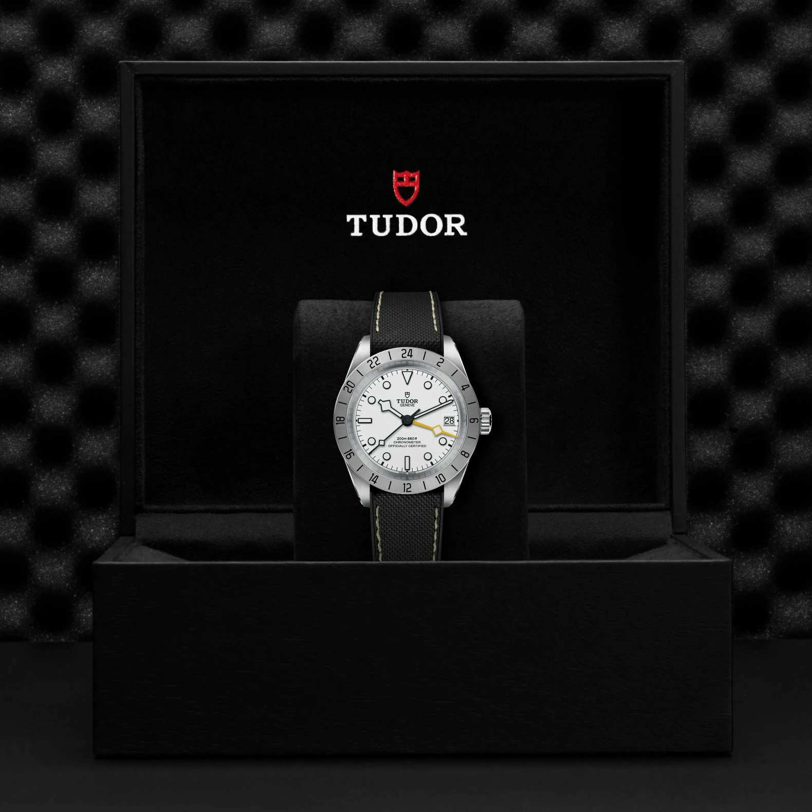 Montre TUDOR Black Bay Pro, boîtier en acier, 39 mm, bracelet hybride caoutchouc et cuir