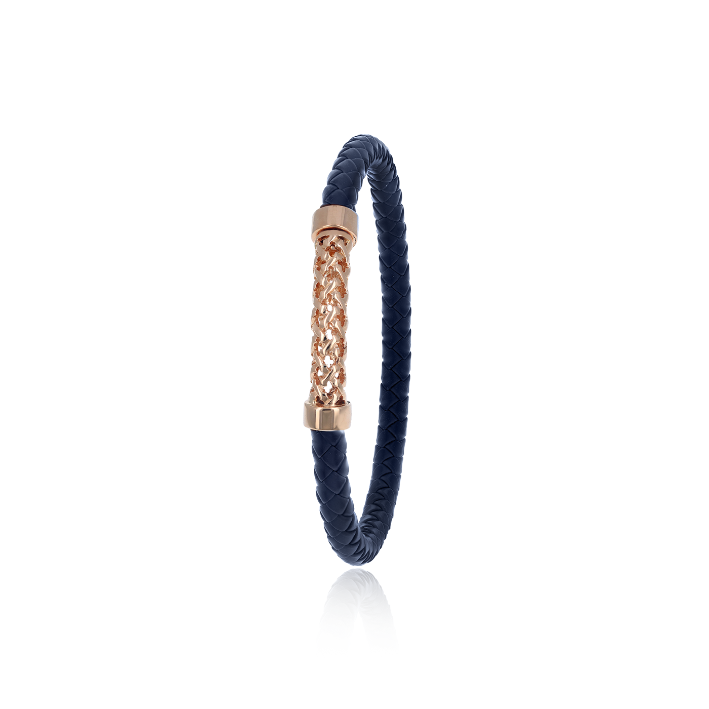 Bracelet Moucharabieh Cuir Bleu