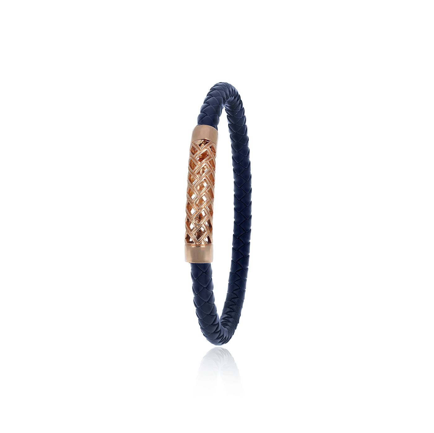 Bracelet Tresse Cuir Bleu