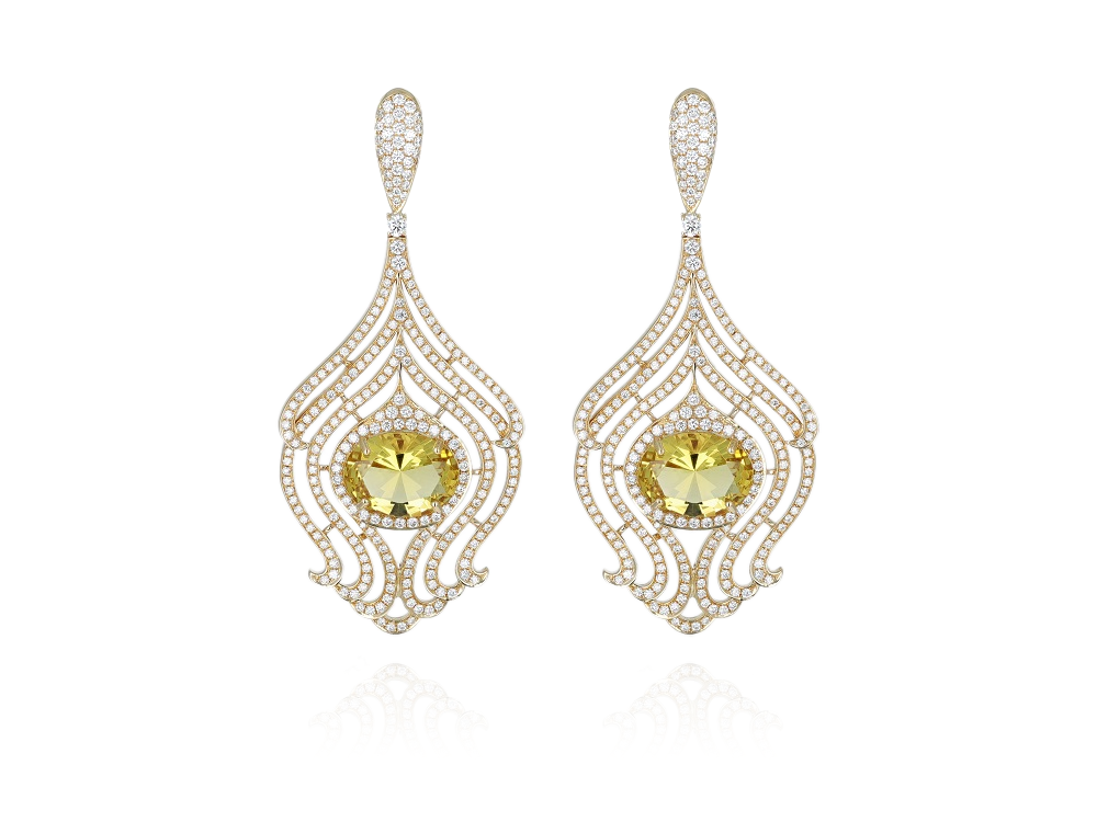 Boucles d’Oreilles Béryl Jaune