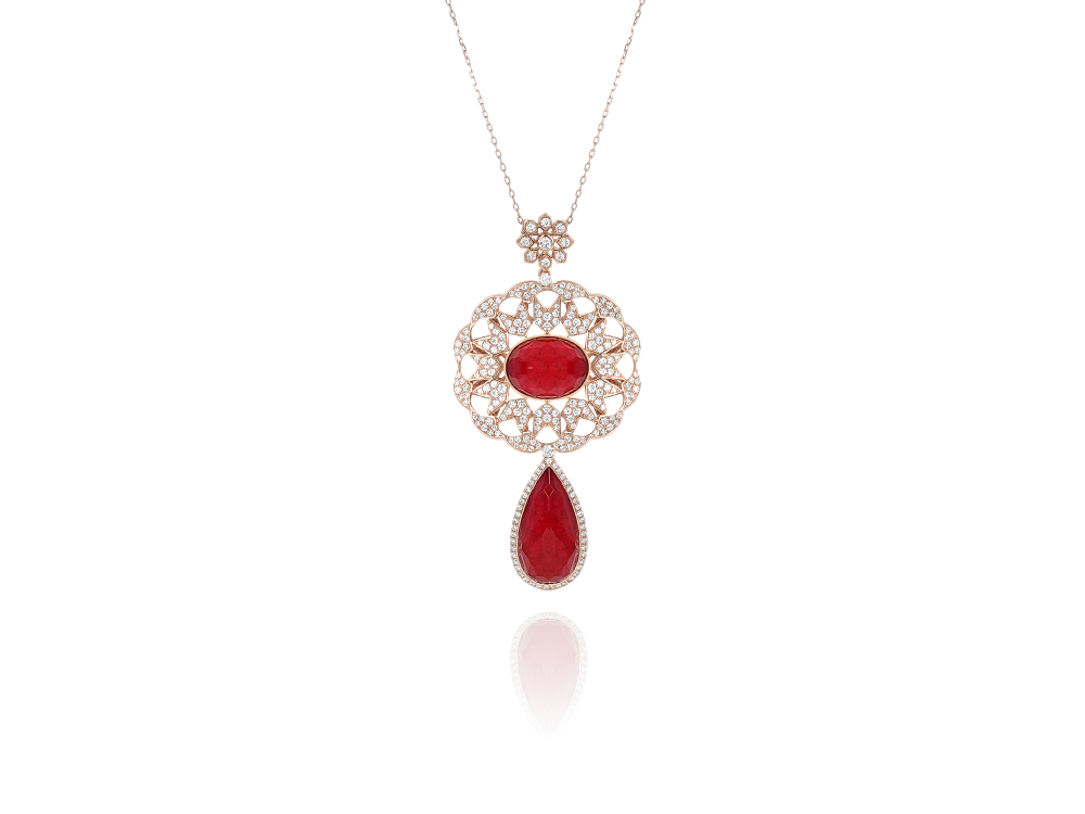 Pendentif Zellij Couleur Rubis