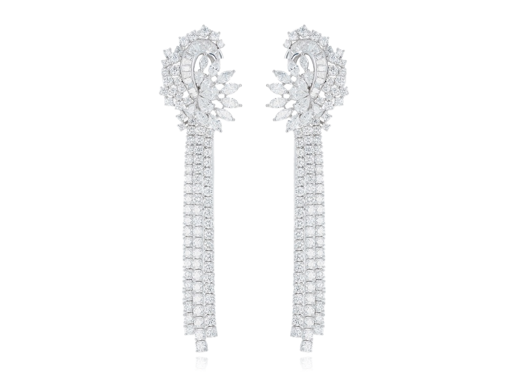 Boucles d’Oreilles d’Exception Baguette et Navette