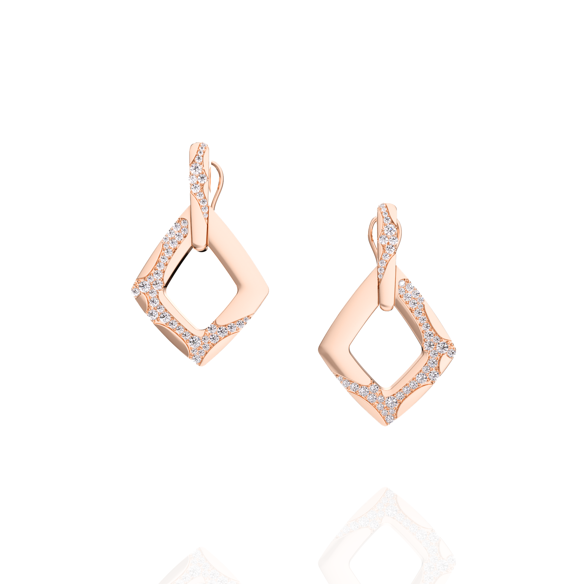 Boucles d'oreilles Ruisseau Carré