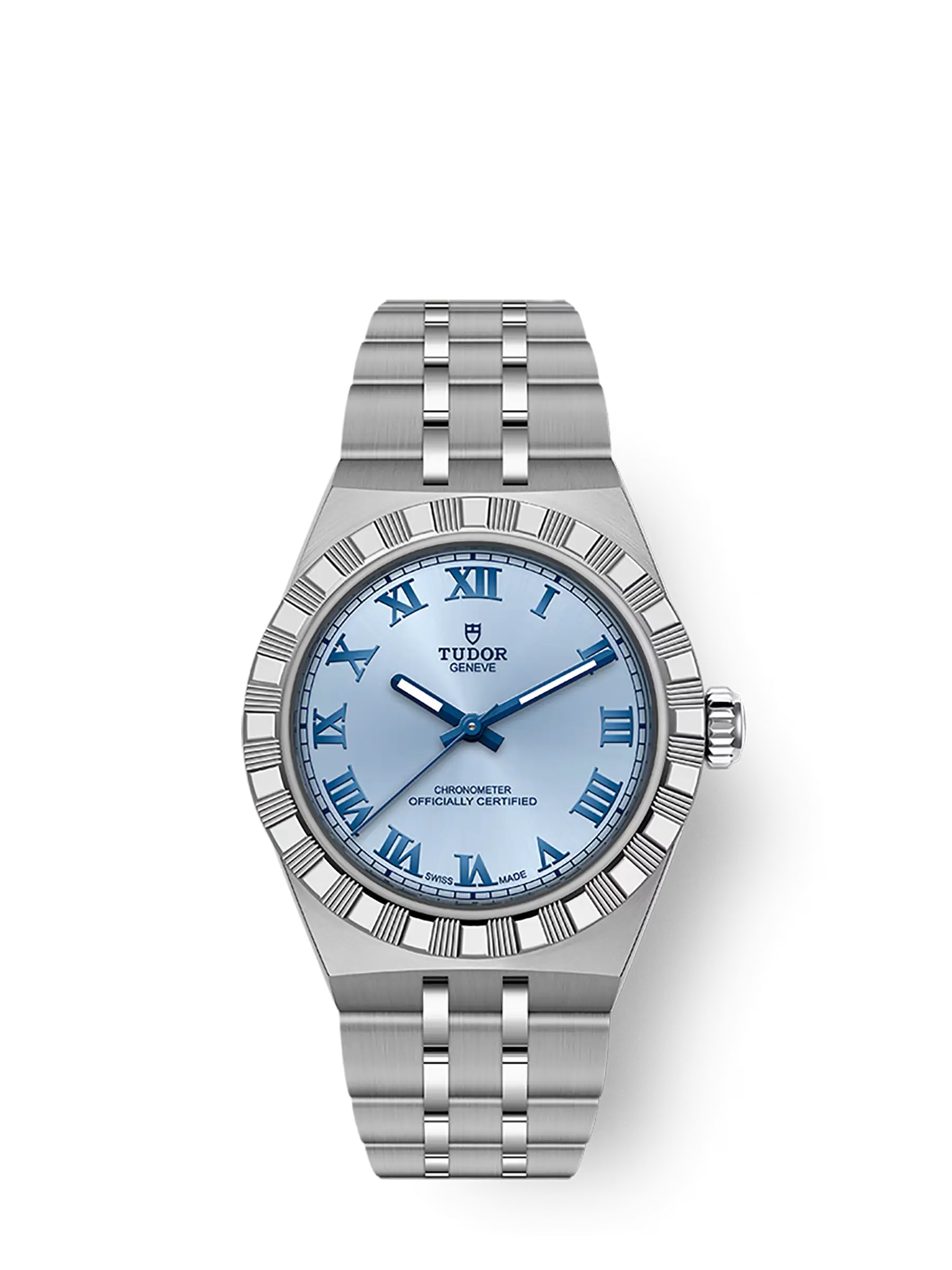 TUDOR Royal boîtier en acier, 30 mm cadran bleu clair