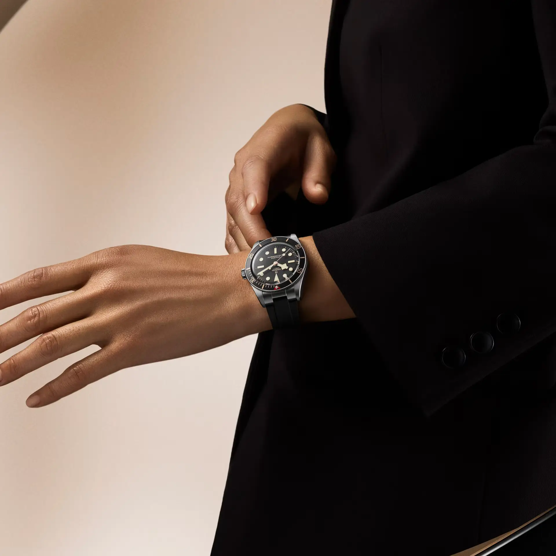 Black Bay 58 boîtier en acier, 39 mm bracelet en caoutchouc