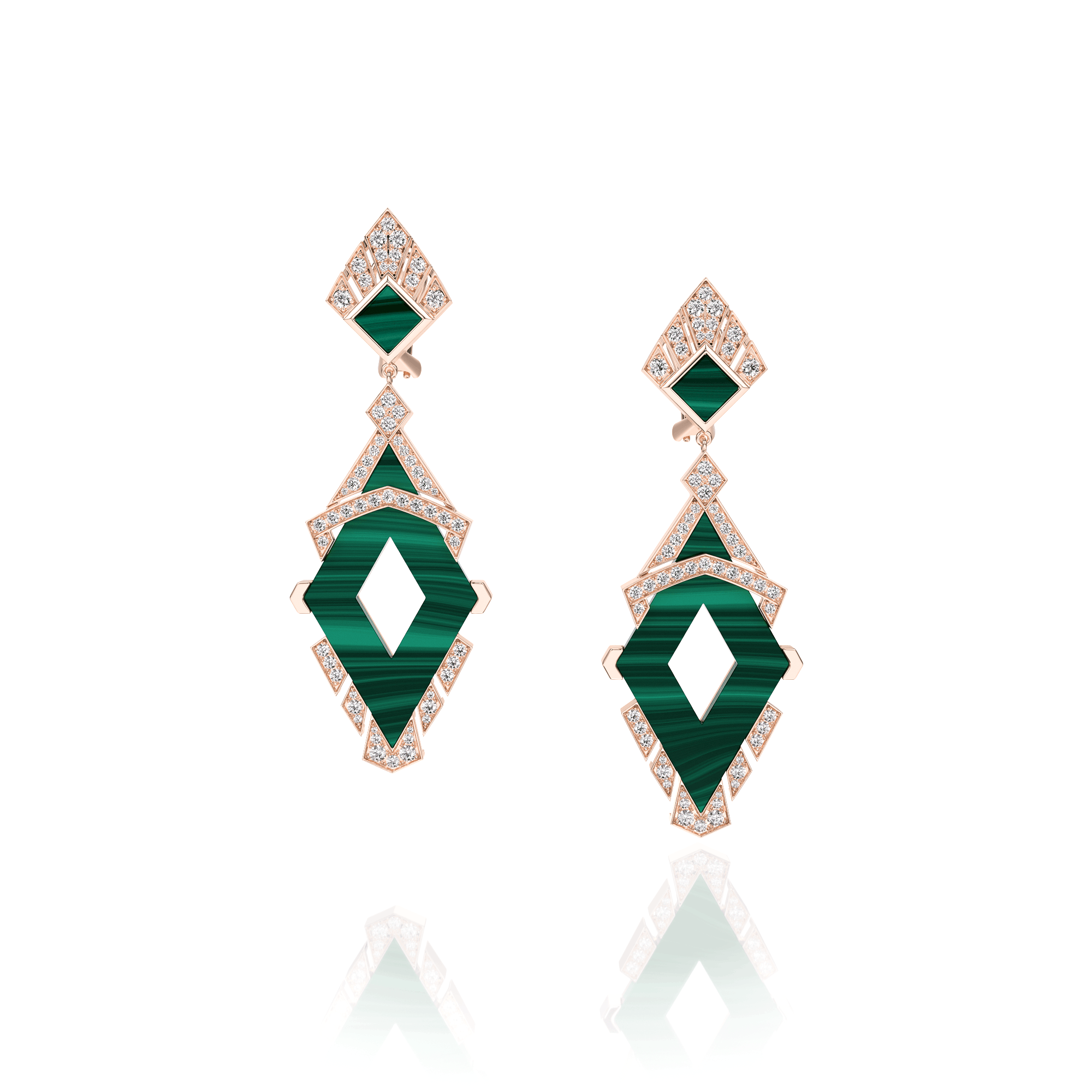 Boucles D'oreilles Museum 2 Malachite