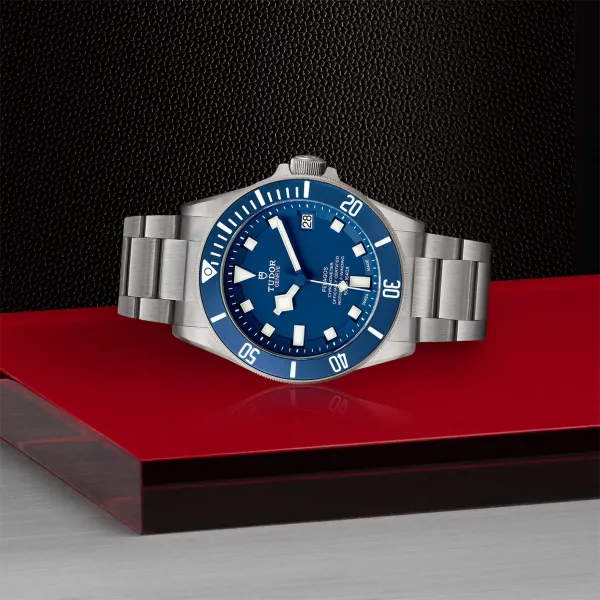 Montre Tudor Pelagos disque bleu mat en céramique, bracelet en titane
