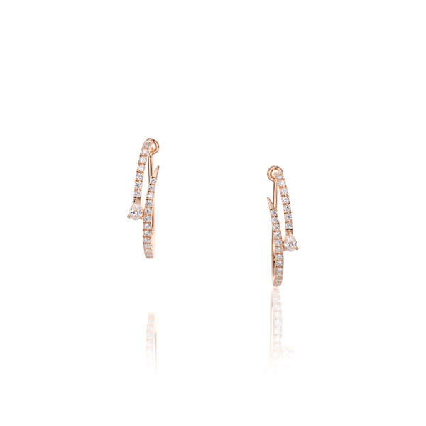 Creoles Serties Or Rose