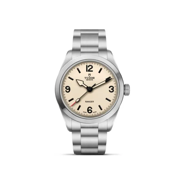 Montre TUDOR Ranger, boîtier en acier de 39 mm, cadran beige bombé