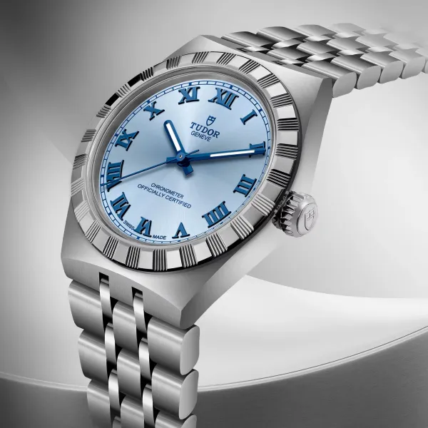TUDOR Royal boîtier en acier, 30 mm cadran bleu clair