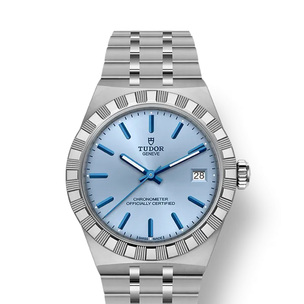 TUDOR Royal boîtier en acier, 36 mm cadran bleu clair