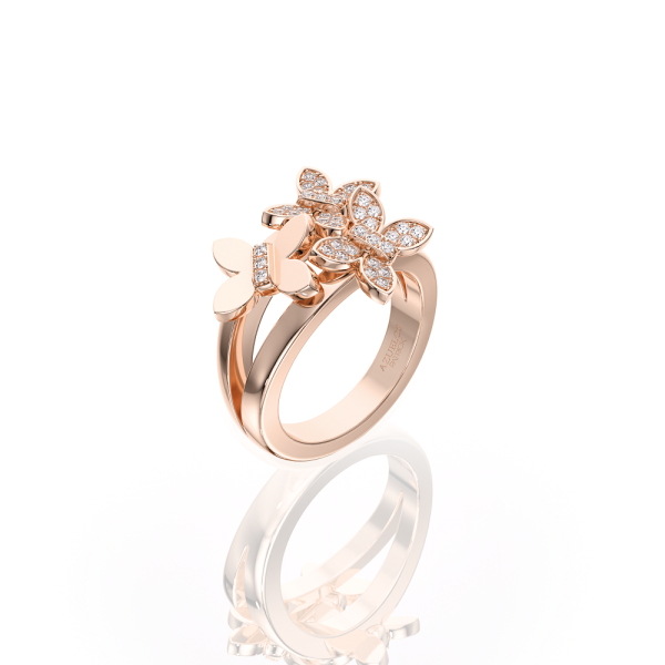 Bague Papillon Or Rose
