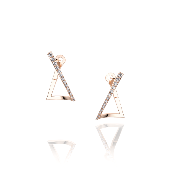 Boucles D'oreilles Triangle Or Rose