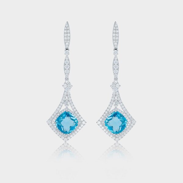 Boucles d’Oreilles Swiss Blue Pendantes