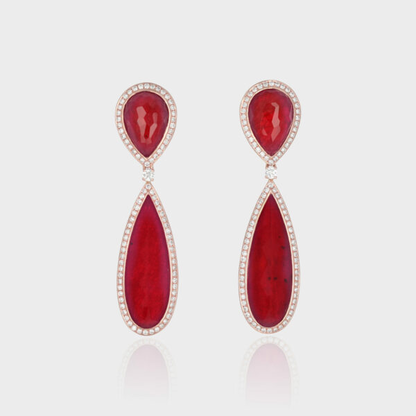 Boucles d’Oreilles Couleur Rubis