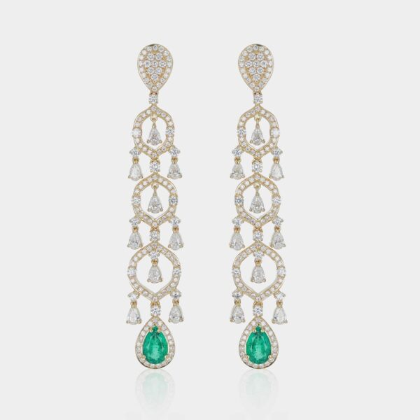 Boucles d’Oreilles Béryl Vert Pendantes